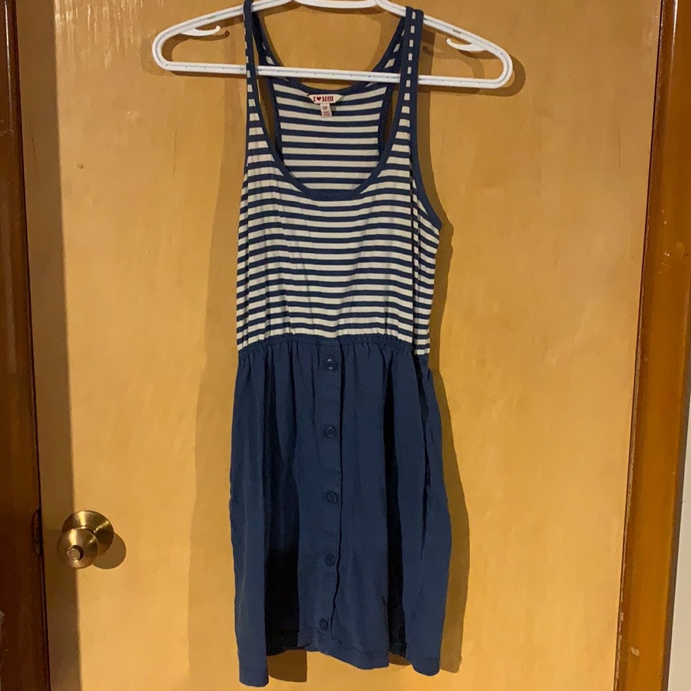 Blue and white summer dress